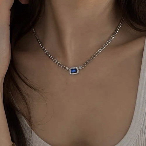 Silber blau panzerkette - silber,