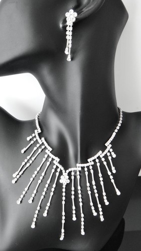 Halskette silber strass - ,