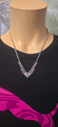 Strass kette silber damen - kette,