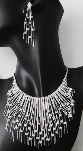 Halskette silber strass - ,