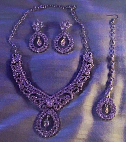 Schmuckset silberfarben strass - schmuckset,