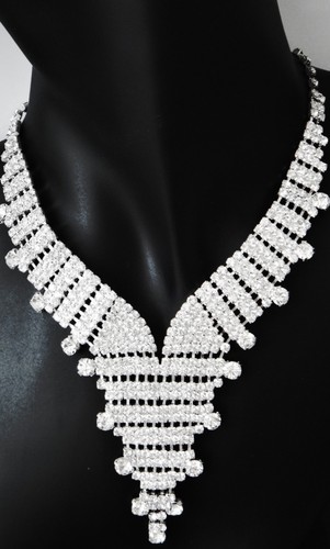 Halskette silber strass - silber,