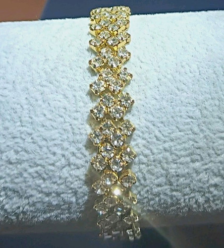 Goldfarbenes strass armband - goldfarbenes, strass-armband