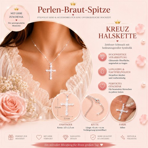 Kreuz anhänger halskette - kreuz,