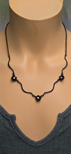 Schwarze vintage halskette mit - schwarze,