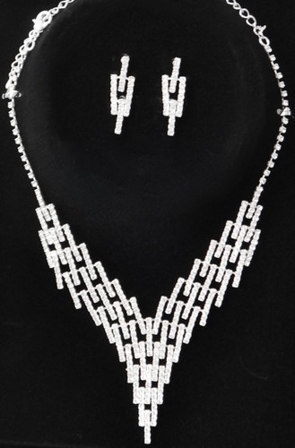 Halskette silber strass - silber,