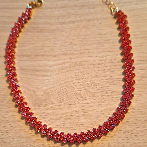 Halskette rot goldfarben mit - rot/goldfarben,