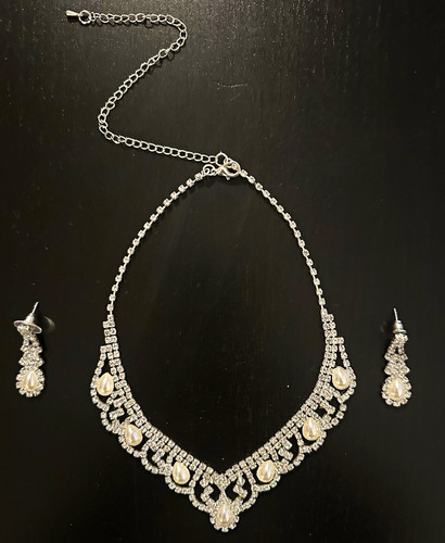Schmuckset silberfarben strass - silberfarben,