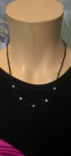 Kette schwarz strass - kette,