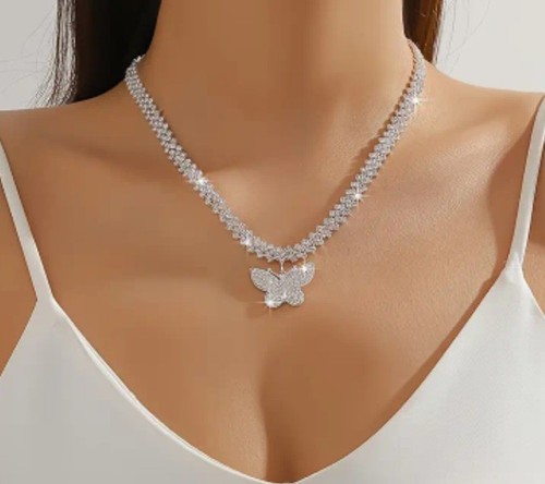 Damen halskette luxus strass - halskette,