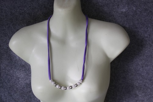 Halskette lila stoffband mit - stoffband,
