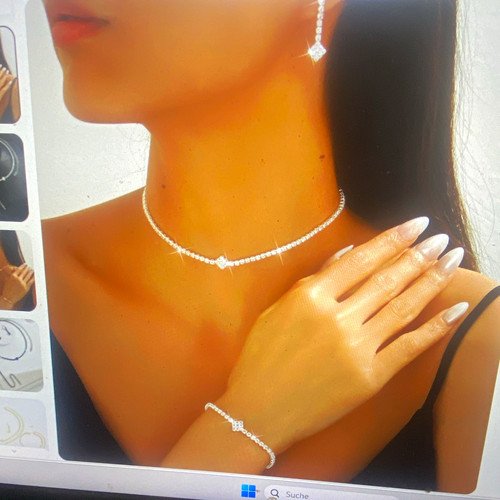 Schmuckset silber strass klar - strass,