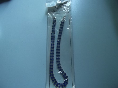 Strasssteinkette blau neu - strasssteinkette, blau,