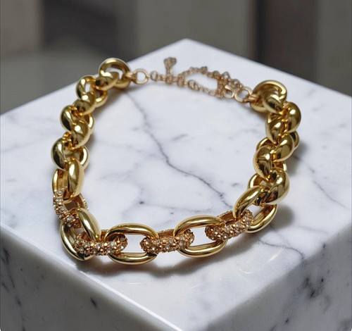 Kette chunky goldfarben - kette,