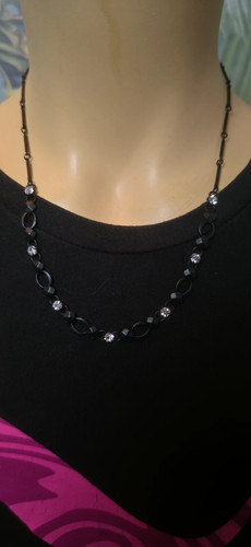 Kette schwarz strass damen - strass,