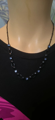 Kette schwarz strass - strass, damen