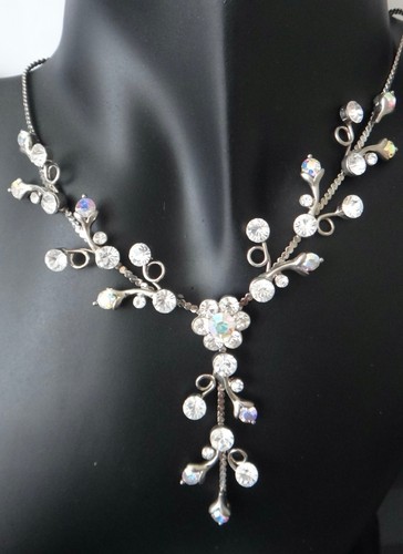 Halskette silber strass - ,