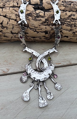 Vintage strass halskette - strass,