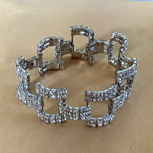 Silberfarbenes gliederarmband - silberfarbenes,