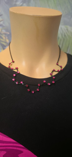 Kette schwarz strass damen - kette,
