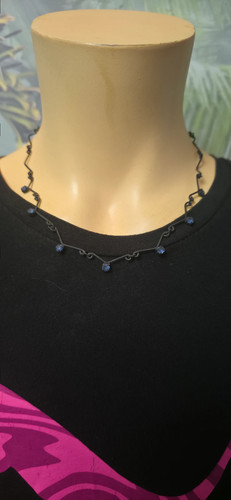 Kette schwarz strass - schwarz, damen