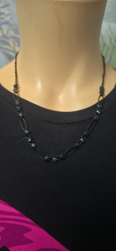 Kette schwarz strass damen - kette,