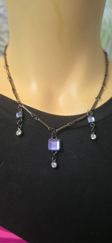 Kette damen halskette lila - kette,