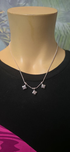 Kette silber blumen - silber,