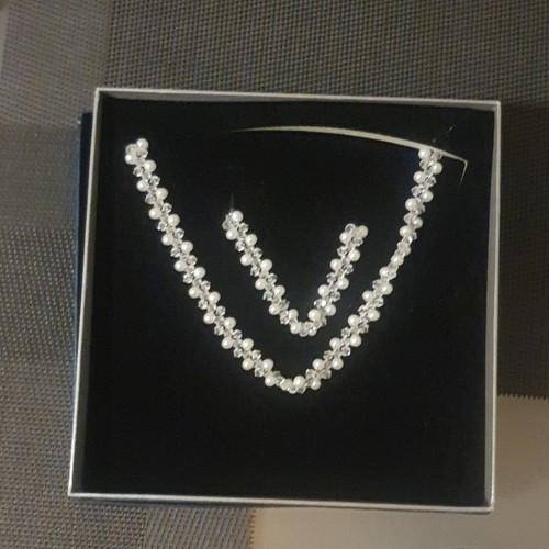 Strass schmuckset halskette - strass,