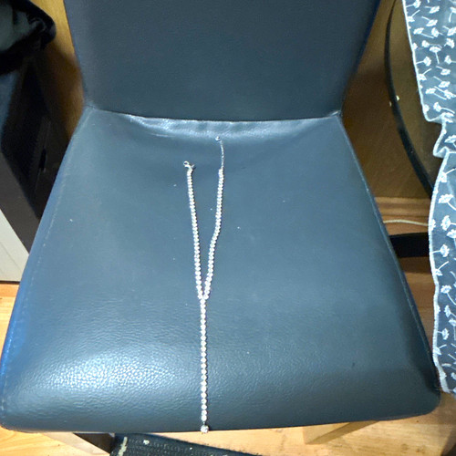 Silberfarbene strass halskette - strass,